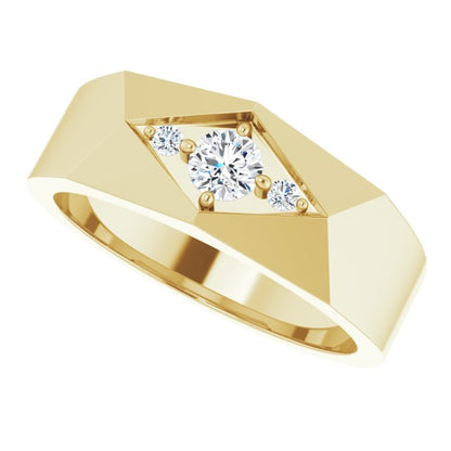 1/3 CTW Lab-Grown Diamond Geometric Tapered Band