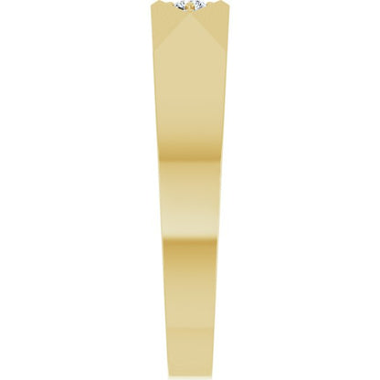 .03 CTW Natural Diamond Geometric Tapered Band