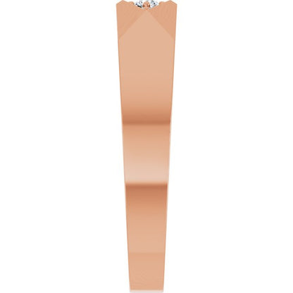 1/10 CTW Lab-Grown Diamond Geometric Tapered Band