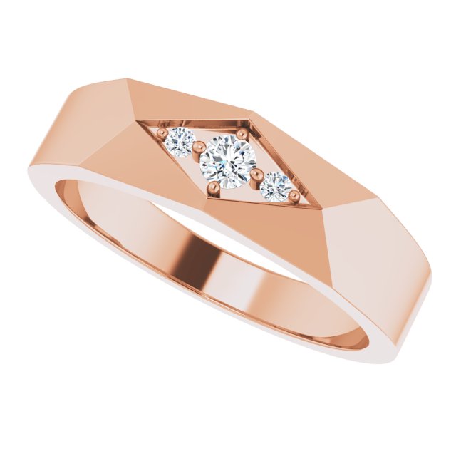1/8 CTW Lab-Grown Diamond Geometric Tapered Band