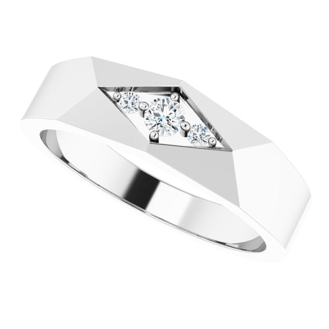 1/8 CTW Lab-Grown Diamond Geometric Tapered Band