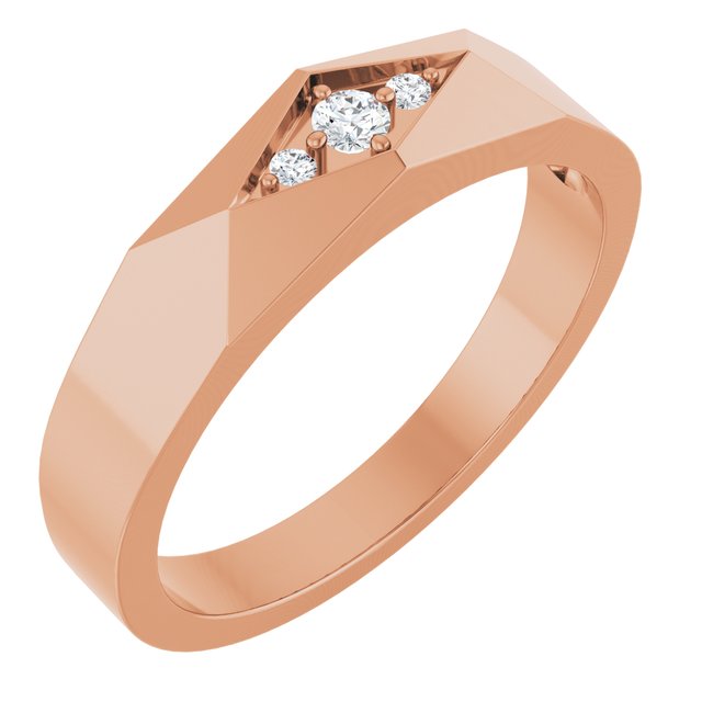 .03 CTW Natural Diamond Geometric Tapered Band