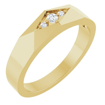 1/10 CTW Lab-Grown Diamond Geometric Tapered Band