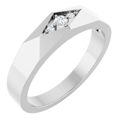 1/10 CTW Lab-Grown Diamond Geometric Tapered Band