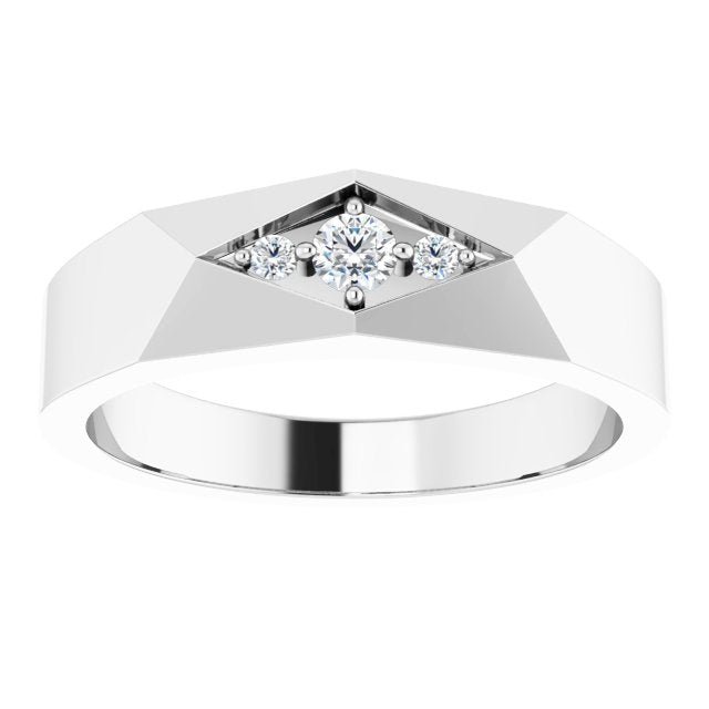 .04 CTW Natural Diamond Geometric Tapered Band