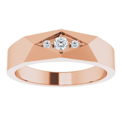 .04 CTW Natural Diamond Geometric Tapered Band