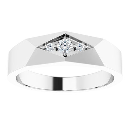 1/8 CTW Lab-Grown Diamond Geometric Tapered Band