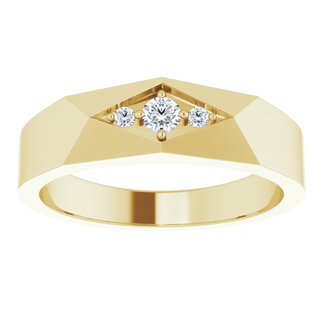 1/8 CTW Lab-Grown Diamond Geometric Tapered Band