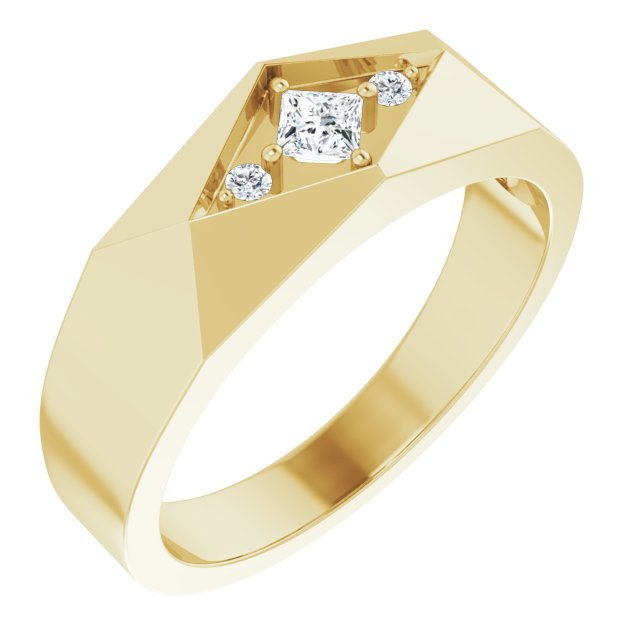 .04 CTW Natural Diamond Geometric Tapered Band