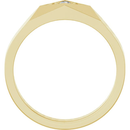 .03 CTW Natural Diamond Geometric Tapered Band