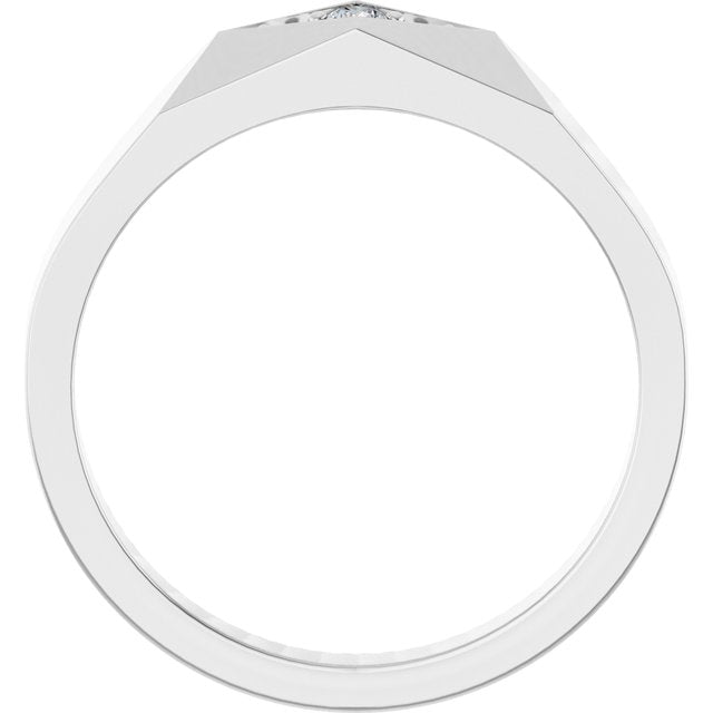 1/10 CTW Lab-Grown Diamond Geometric Tapered Band