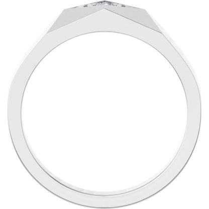 1/10 CTW Lab-Grown Diamond Geometric Tapered Band