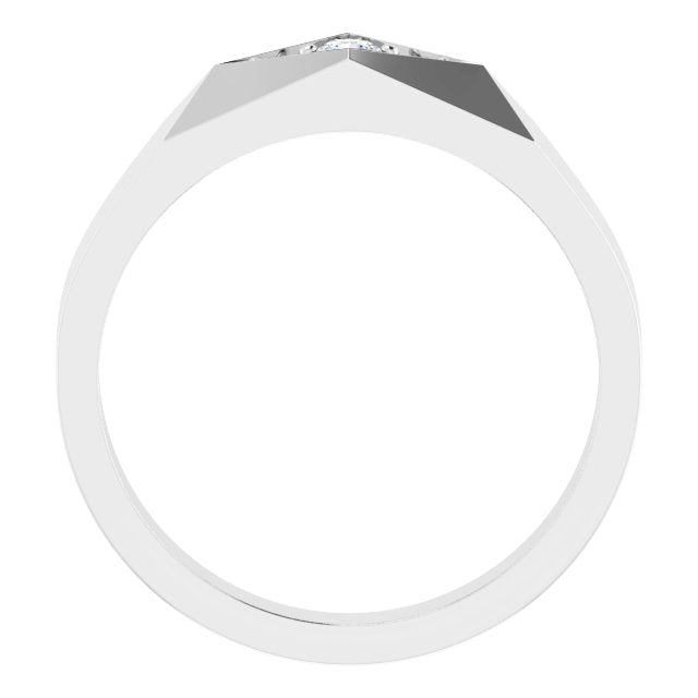 1/8 CTW Lab-Grown Diamond Geometric Tapered Band
