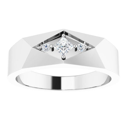 .04 CTW Natural Diamond Geometric Tapered Band