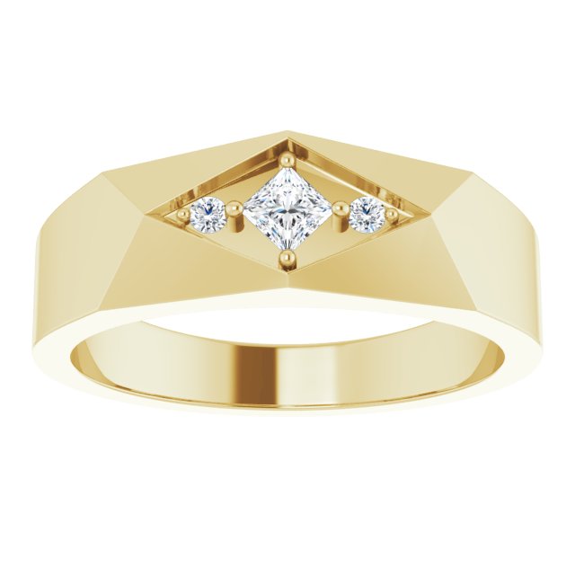 .04 CTW Natural Diamond Geometric Tapered Band