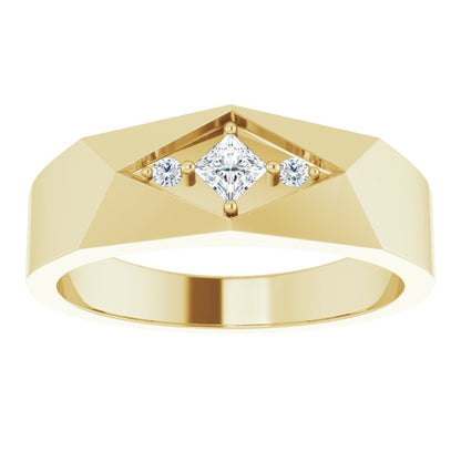 .04 CTW Natural Diamond Geometric Tapered Band