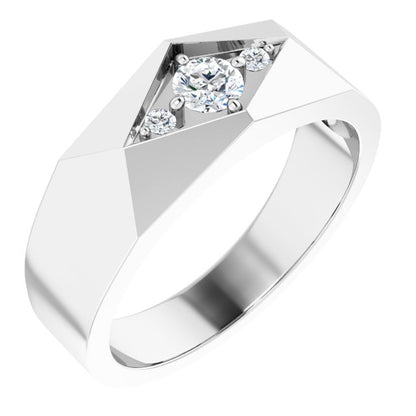 1/3 CTW Lab-Grown Diamond Geometric Tapered Band