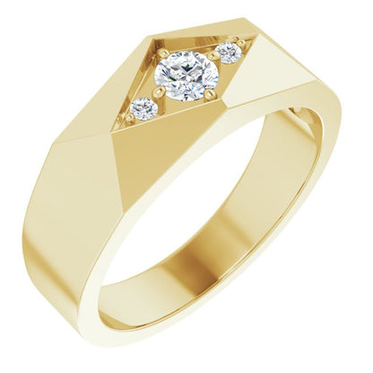 1/3 CTW Lab-Grown Diamond Geometric Tapered Band