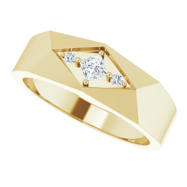 .04 CTW Natural Diamond Geometric Tapered Band