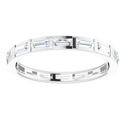 1/2 CTW Natural Diamond Eternity Band, 1.9 mm, Channel-Set Baguette