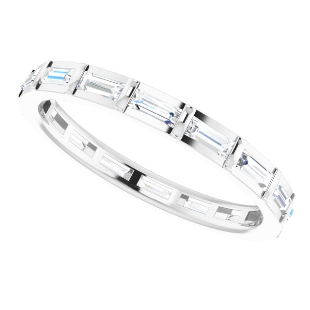 1/2 CTW Natural Diamond Eternity Band, 1.9 mm, Channel-Set Baguette