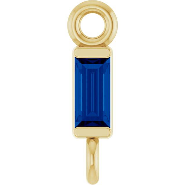 Natural Blue Sapphire Link, 2.31 mm x 8.89 mm