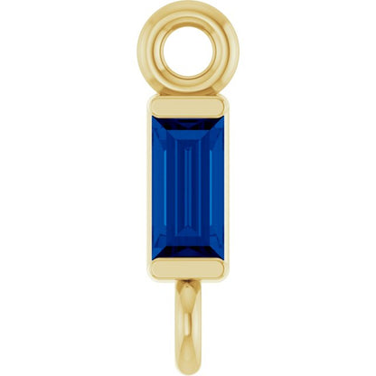 Natural Blue Sapphire Link, 2.31 mm x 8.89 mm