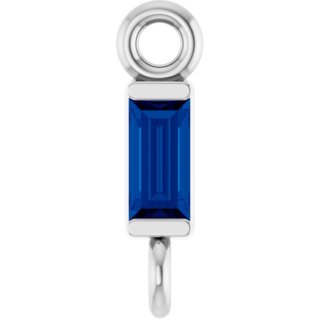 Natural Blue Sapphire Link, 2.31 mm x 8.89 mm