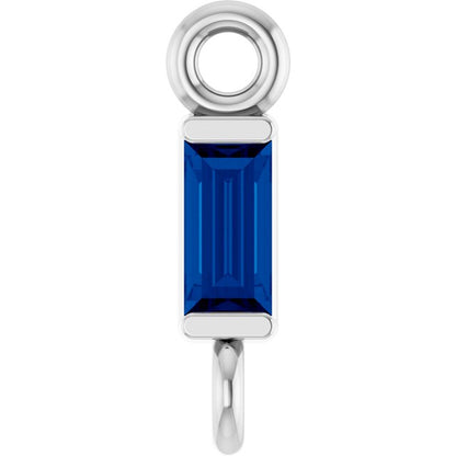 Natural Blue Sapphire Link, 2.31 mm x 8.89 mm