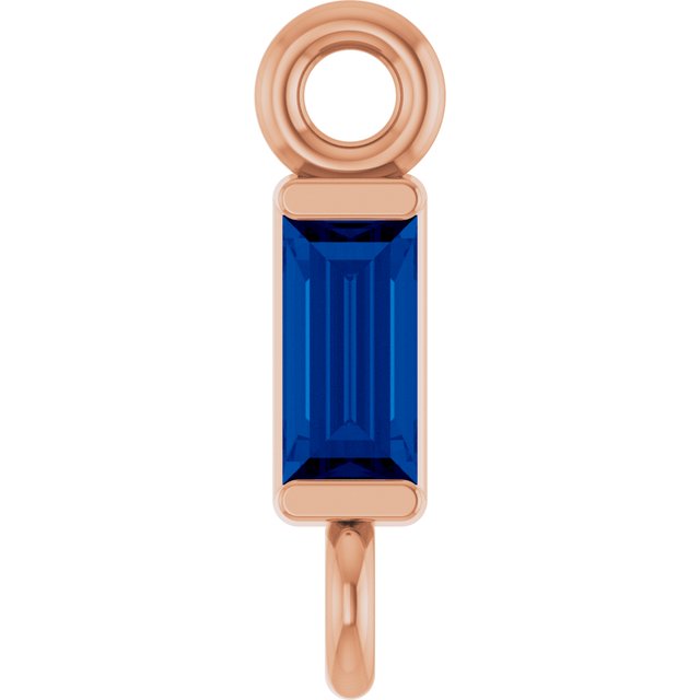 Natural Blue Sapphire Link, 2.31 mm x 8.89 mm