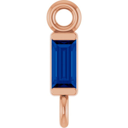 Natural Blue Sapphire Link, 2.31 mm x 8.89 mm