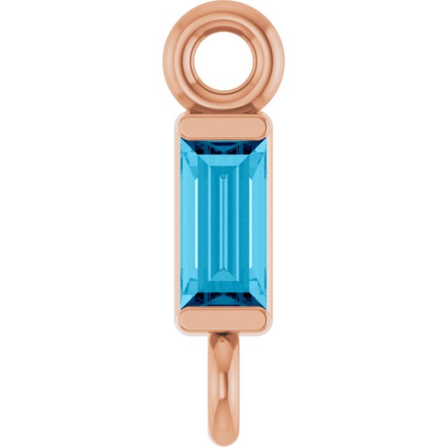 Natural Aquamarine Link, 2.31 mm x 8.89 mm