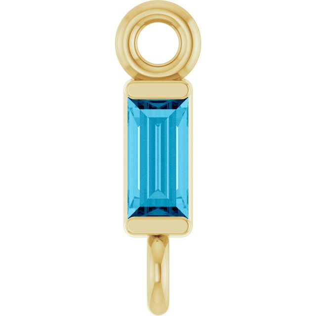 Natural Aquamarine Link, 2.31 mm x 8.89 mm
