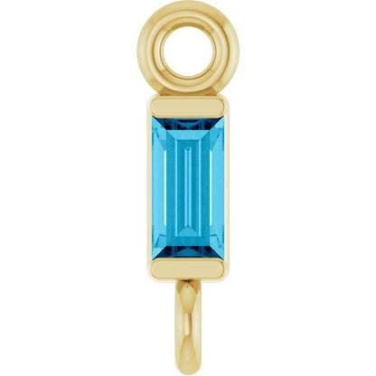 Natural Aquamarine Link, 2.31 mm x 8.89 mm