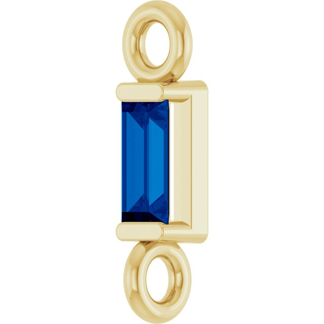 Natural Blue Sapphire Link, 2.31 mm x 8.89 mm