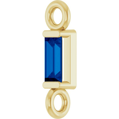 Natural Blue Sapphire Link, 2.31 mm x 8.89 mm