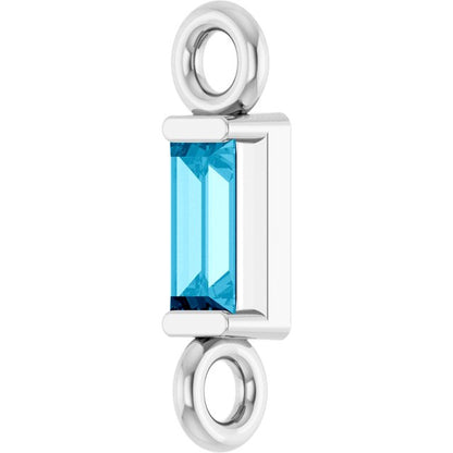 Natural Aquamarine Link, 2.31 mm x 8.89 mm