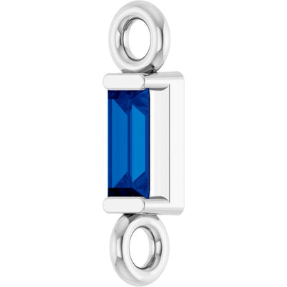 Natural Blue Sapphire Link, 2.31 mm x 8.89 mm