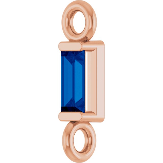Natural Blue Sapphire Link, 2.31 mm x 8.89 mm