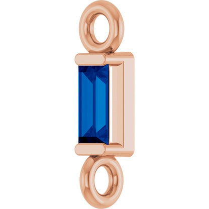 Natural Blue Sapphire Link, 2.31 mm x 8.89 mm