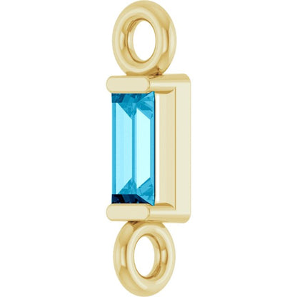Natural Aquamarine Link, 2.31 mm x 8.89 mm