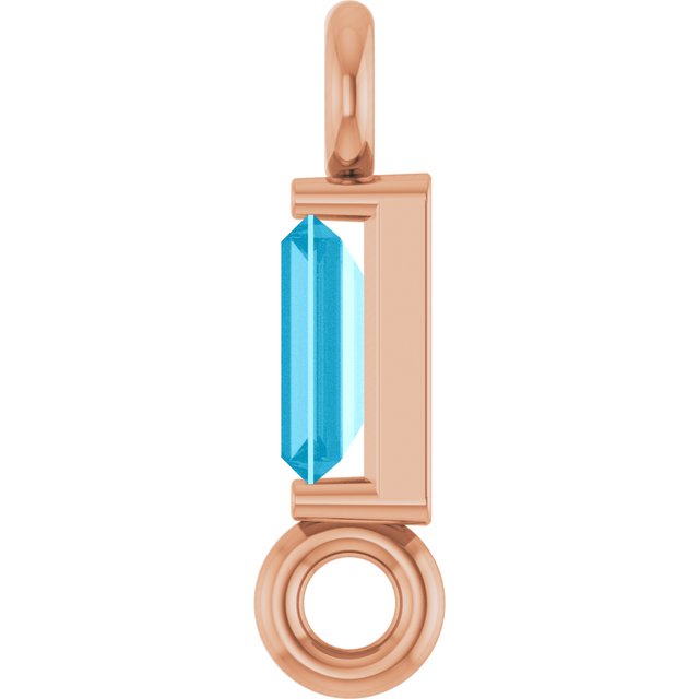 Natural Aquamarine Link, 2.31 mm x 8.89 mm