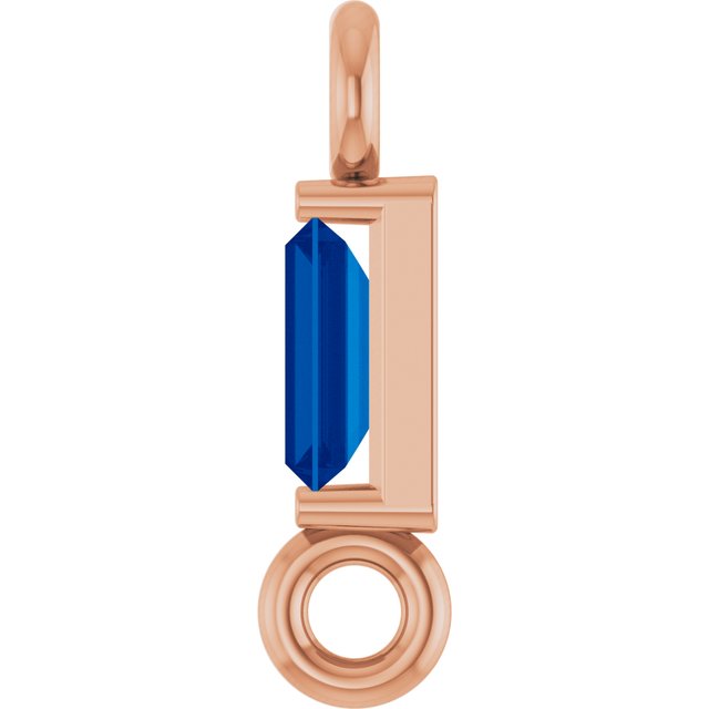 Natural Blue Sapphire Link, 2.31 mm x 8.89 mm