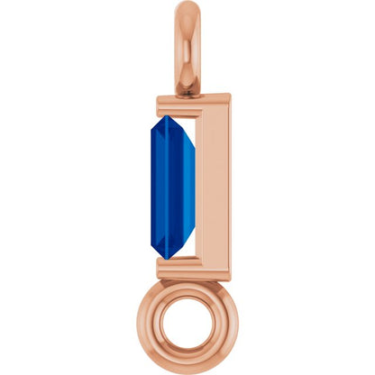 Natural Blue Sapphire Link, 2.31 mm x 8.89 mm