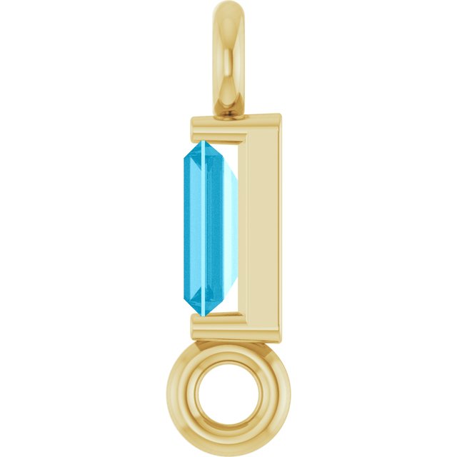 Natural Aquamarine Link, 2.31 mm x 8.89 mm