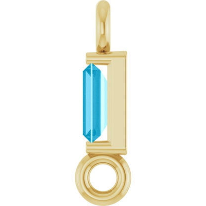 Natural Aquamarine Link, 2.31 mm x 8.89 mm