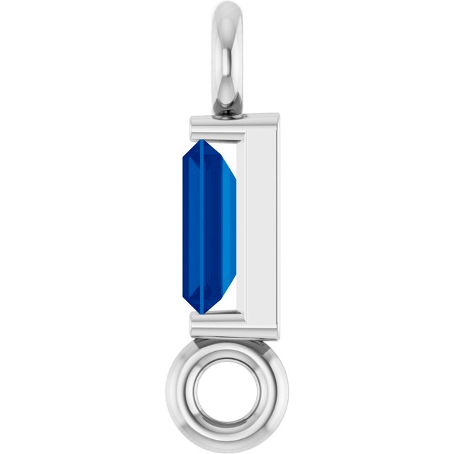 Natural Blue Sapphire Link, 2.31 mm x 8.89 mm