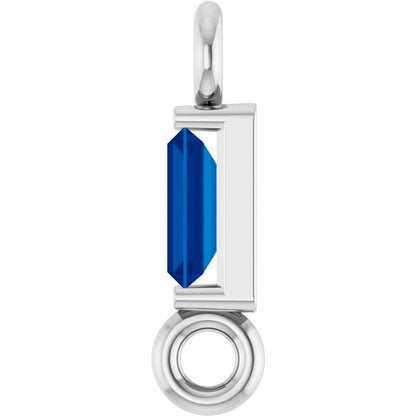 Natural Blue Sapphire Link, 2.31 mm x 8.89 mm