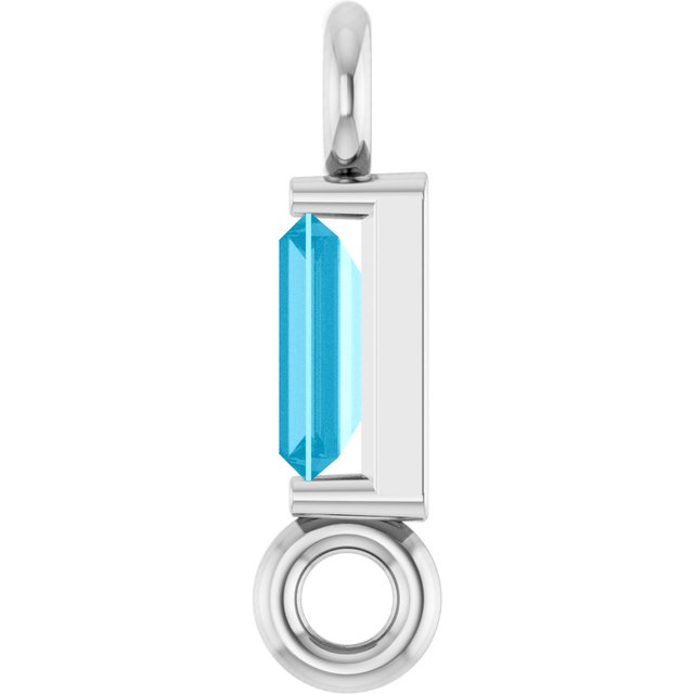 Natural Aquamarine Link, 2.31 mm x 8.89 mm