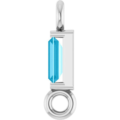 Natural Aquamarine Link, 2.31 mm x 8.89 mm